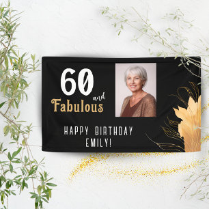 60 und Fantastisch Goldene Blatt 60. Geburtstag Fo Banner
