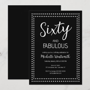 60 und Fantastisch Sechzigster Geburtstag Party Einladung
