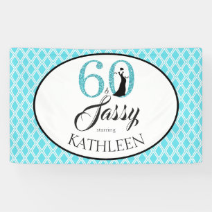 60 und Frech Benutzerdefiniert 60. Geburtstag Blau Banner