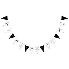 60 und funkelnde Hand, schwarz und weiß gezogen Wimpelkette