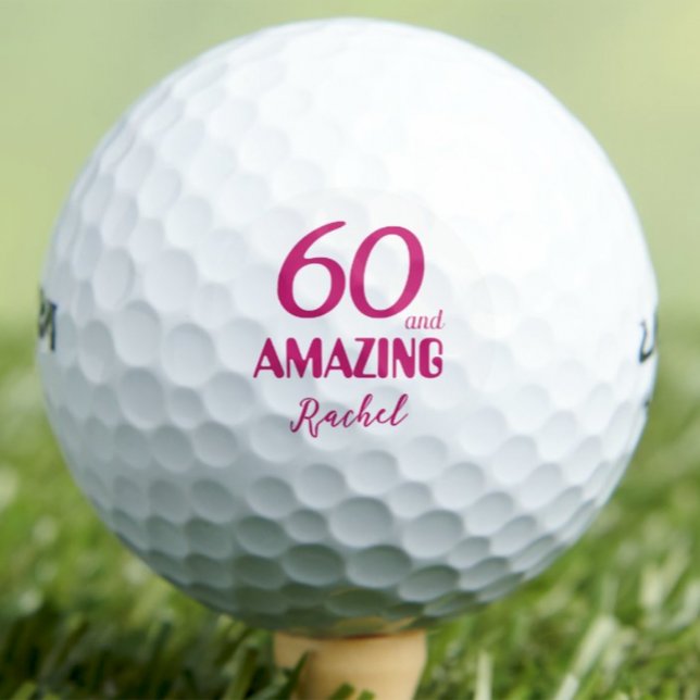 60 und Phantastisch Friend Geschenk - Rosa 60. Geb Golfball (Von Creator hochgeladen)