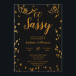 60 und Sassy 60. Geburtstag schwarz | Imitate Gold Einladung<br><div class="desc">60 und Sassy 60. Geburtstag schwarz | Imitate Gold Glitzer Geburtstagsparty Design . Dies ist eine Vorlage für Sie bereit, um Ihnen Party-Details zu hinzufügen . Wenn Sie die Farbe oder den Stil des Schriftartes oder der Hintergrundfarbe ändern möchten, klicken Sie am Ende der Vorlage weiter auf Anpassen. Die passenden...</div>