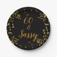 60 und Sassy 60. Geburtstag schwarz | Imitate Gold