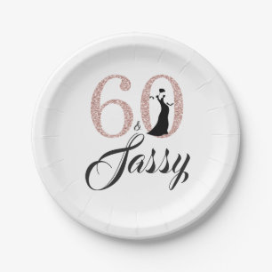 60 und Sassy Birthday Party Pappteller