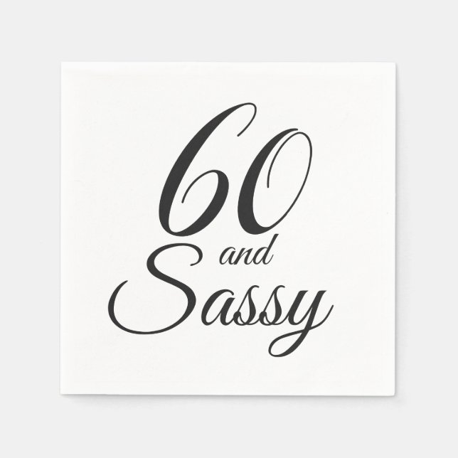 60 und Sassy Birthday Party Serviette (Vorderseite)