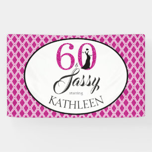 60 und Sassy Gewohnheits-60. Geburtstags-rosa Banner