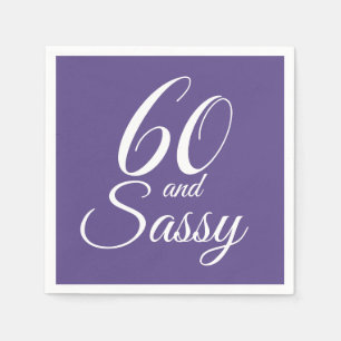60 und Sassy Lila Birthday Party Serviette