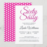 60 und Sassy Pink Glitzer 60. Geburtstagsparty