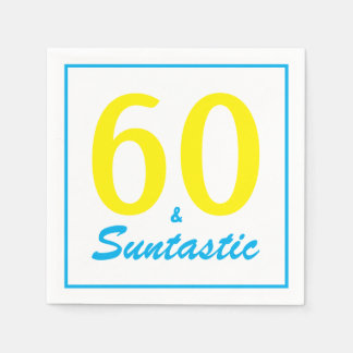 60 und Suntastic Bright Yellow Birthday Party Serviette
