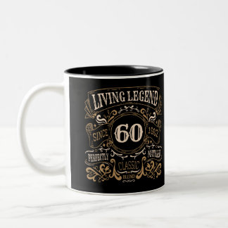 60. Vintager Geburtstag Zweifarbige Tasse
