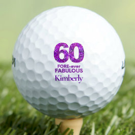 60 VOR-ever Fabulous 60. Geburtstag Purple Flowers Golfball