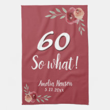 60 Was also Red Watercolor Rose 60. Geburtstag