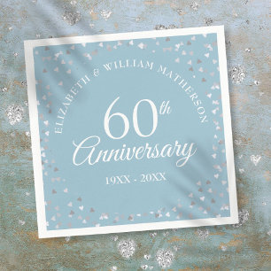 60. Wedding Diamond Jubiläum Hört Confetti Serviette