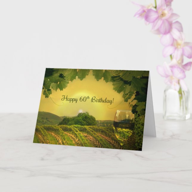 60. Wne Themed Vintag Funny Geburtstag Karte (Orchidee)