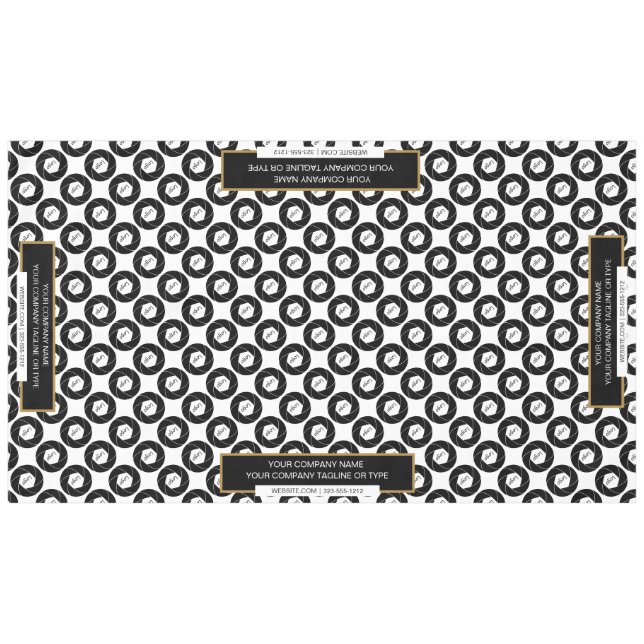 60 "x104" Messe Tablecloth Gold Black Tischdecke (Vorderseite (Horizontal))