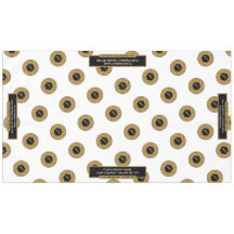 60"X104" Tischtennislogos Gold Weiß