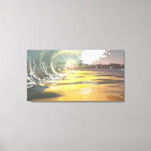 60"x40" Leinwand Art w' "Breaker at dawn" Bild