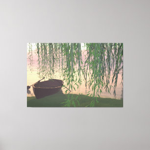 60"x40" Leinwandkunst mit "Unter den Weiden" Bild Leinwanddruck