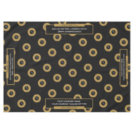 60"x84" Tischtennisloth-Logo Gold Schwarz Tischdecke