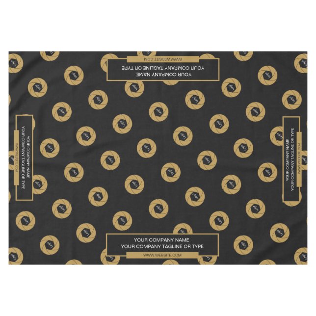 60"x84" Tischtennisloth-Logo Gold Schwarz Tischdecke (Vorderseite (Horizontal))