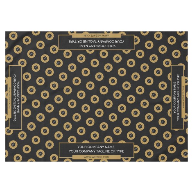 60"x84" Tischtennisloth-Logo Gold Schwarz Tischdecke (Vorderseite (Horizontal))
