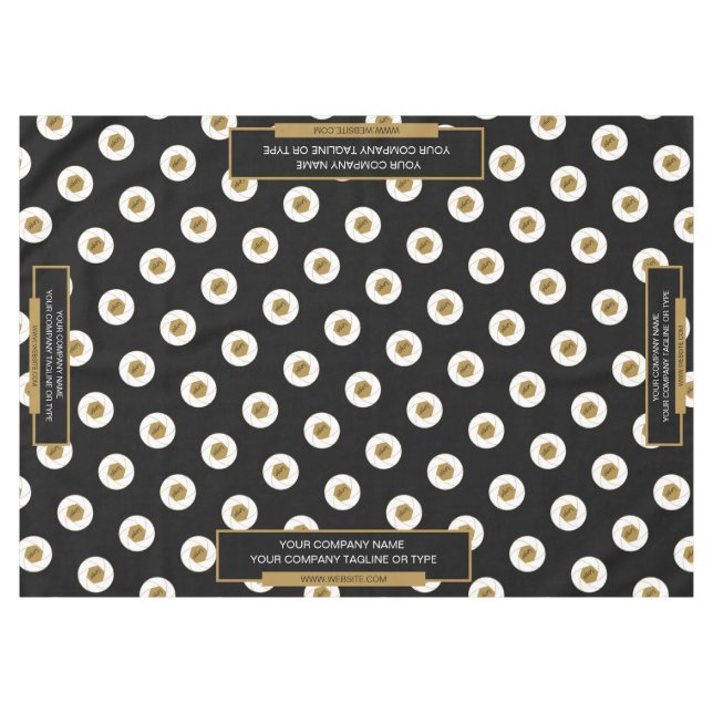 60"X84" Tischtennisloth-Logo Gold und Schwarz Tischdecke (Vorderseite (Horizontal))