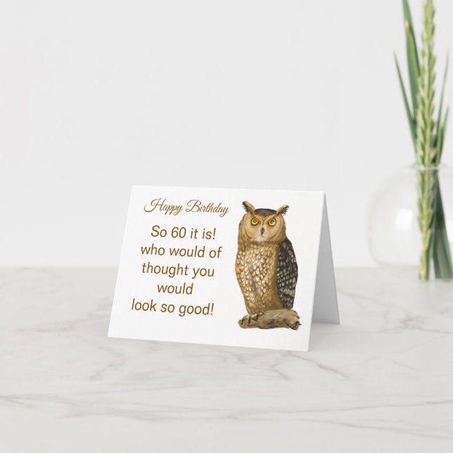 60 year old Birthday Card  Dankeskarte (Vorderseite)