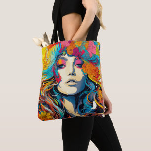 60er 70er Hippie-Frau Psychedelischer Hippie