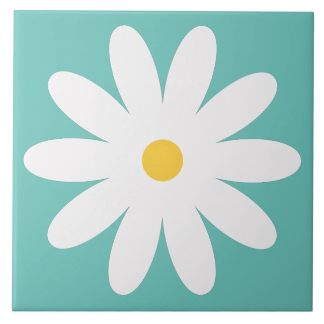 60er 70er Retro Blume Fliese (Vorderseite)
