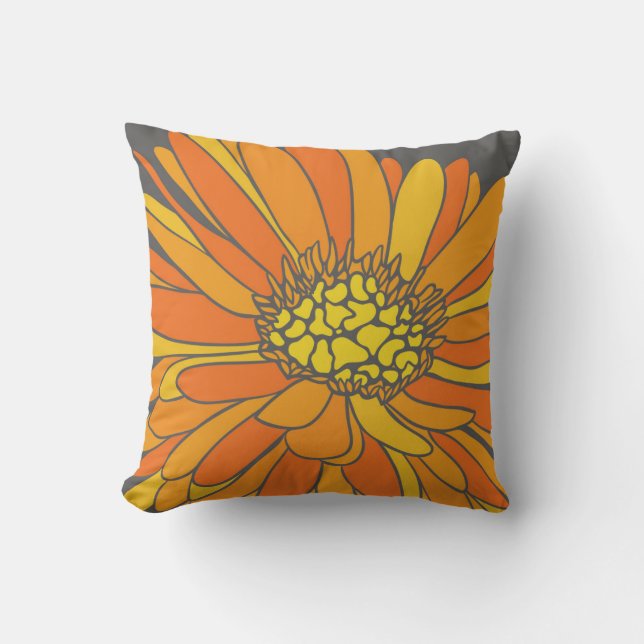 60er 70er Retro Blume Kissen (Vorderseite)