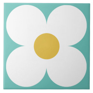 60er 70er Retro-Blumentafel Fliese