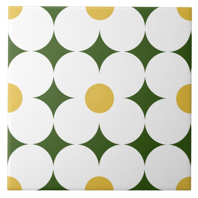 60er 70er Retro-Blumentafel Fliese (Vorderseite)