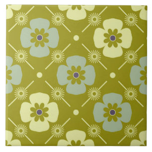 60er 70er Retro-Blumentafel Fliese