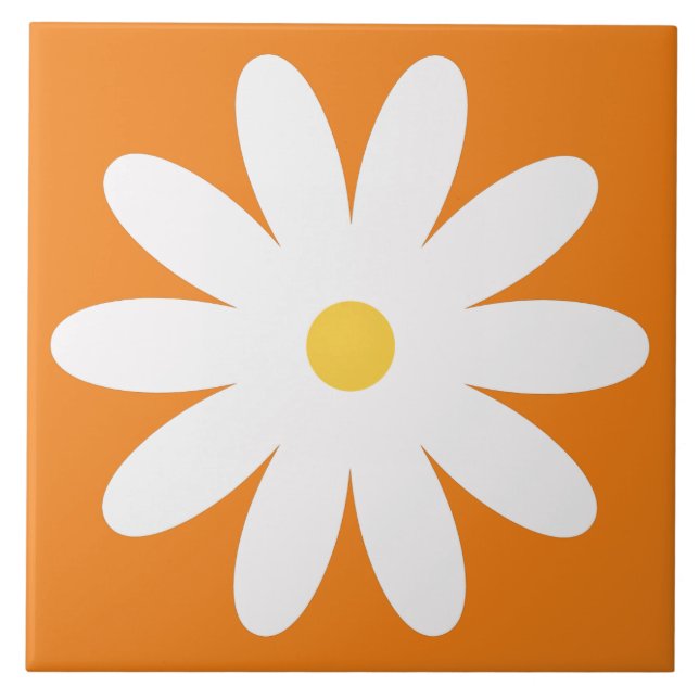 60er 70er Retro-Blumentafel Fliese (Vorderseite)