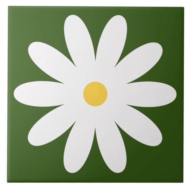 60er 70er Retro-Blumentafel Fliese (Vorderseite)