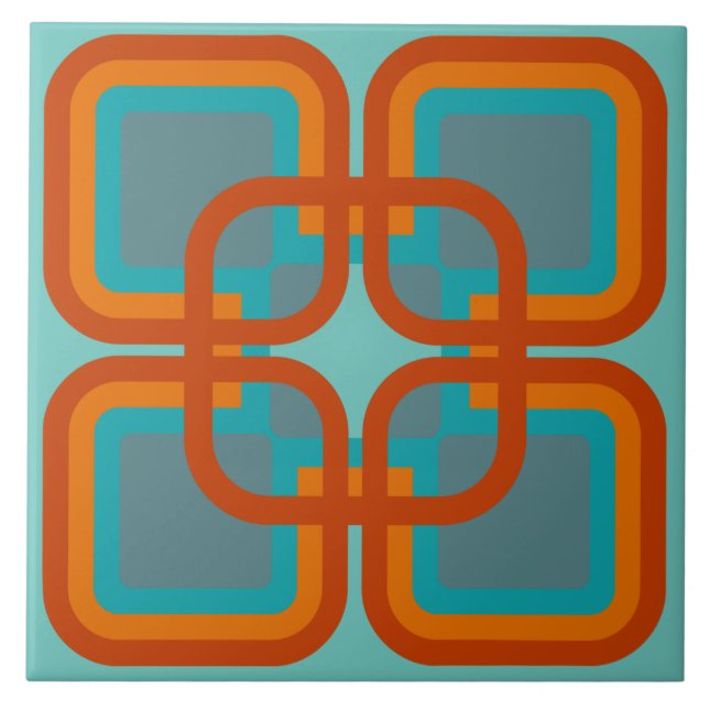 60er 70er Retro-Fliese Fliese (Vorderseite)