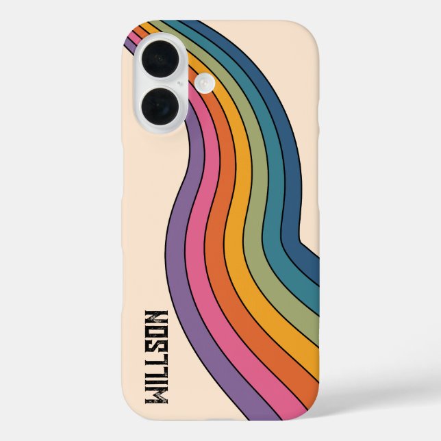 60er 70er Retro Streifen Case-Mate iPhone Hülle (Rückseite)