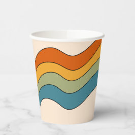 60er 70er Retro Streifen Pappbecher