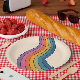 60er 70er Retro Streifen Pappteller