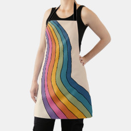 60er 70er Retro Streifen Schürze