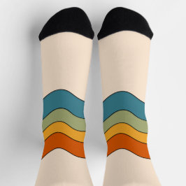 60er 70er Retro Streifen Socken