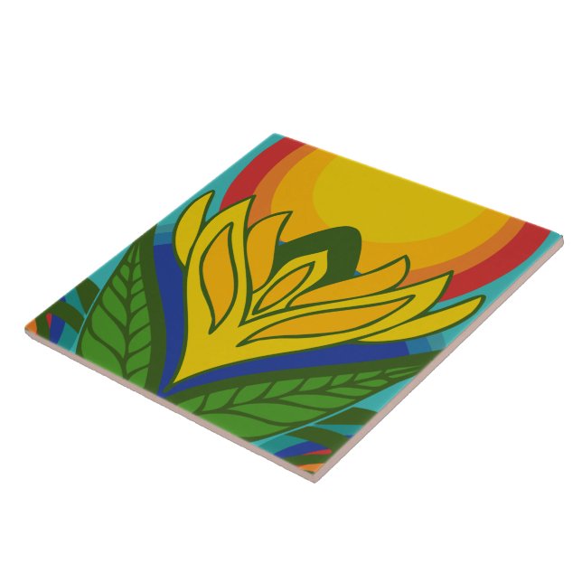 60er 70er Retromuster Keramik Fliese (Seite)