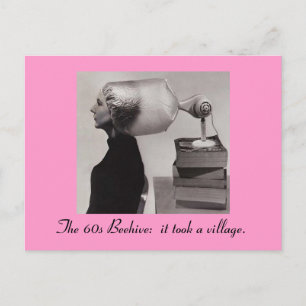 60er Beehive Hairdo Postcard Postkarte
