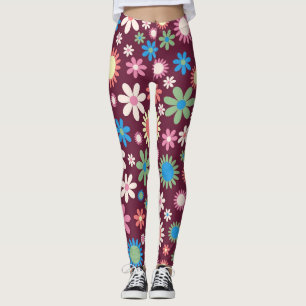 60er Blume Muster Leggings