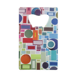 60er Disco Retro Mosaik Collage Abstrakt Geldbeutel Flaschenöffner