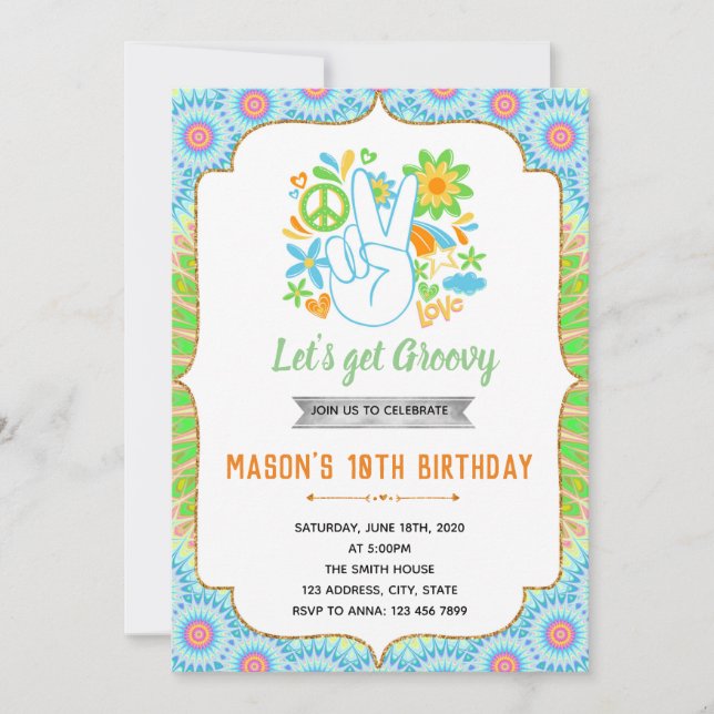 60er-Geburtstagsfeier Einladung (Vorderseite)