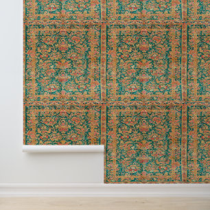 60er Green Türkisch Persische Muster Schale und St Tapete