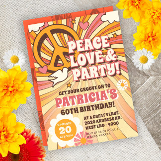 60er Hippie Party Einladung