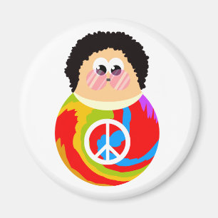 60er Jahre Kind Funny Cartoon Peace Kid Magnet