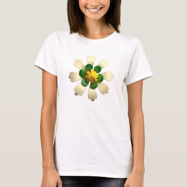 60er MOD Alien Hippie Daisy Blume Trendy Fashion T-Shirt (Vorderseite)